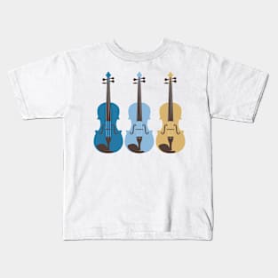 A Serenade of Strings in Blue and Gold Kids T-Shirt